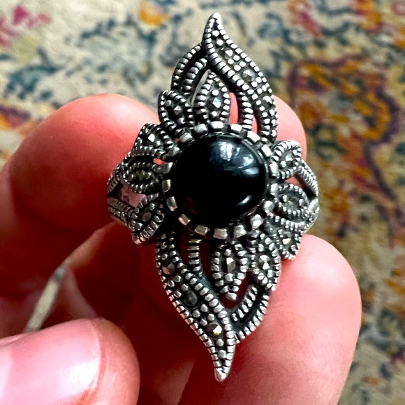 💎🔥Sivana 100% GENUINE BLACK RAW ONYX STERLING SILVER! Discontinued!! A GEM!!!! - Picture 3 of 16